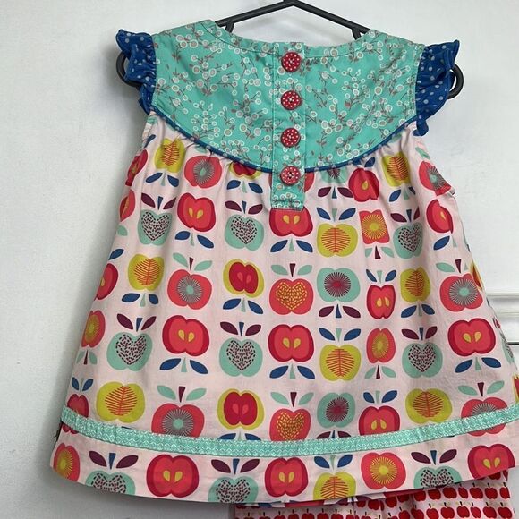 Matilda Jane Apple print tunic and ruffled short bundle EUC size 4 - Picture 6 of 15